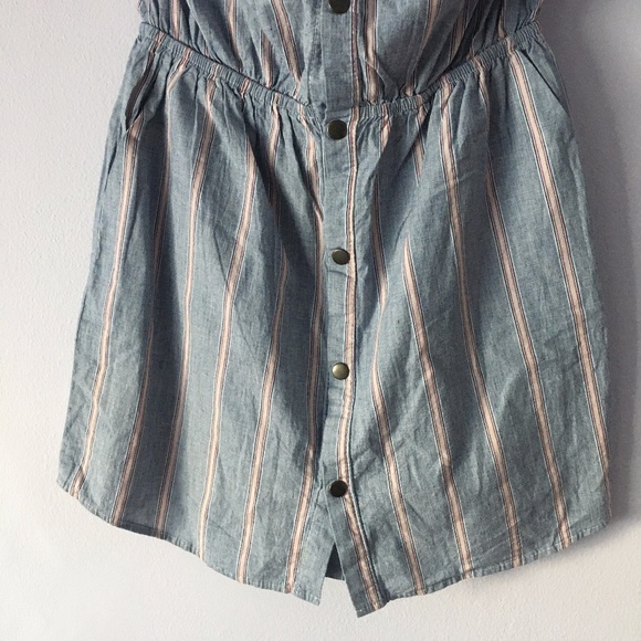Boho Striped Strapless Shirt dress Small - Picture 3 of 10